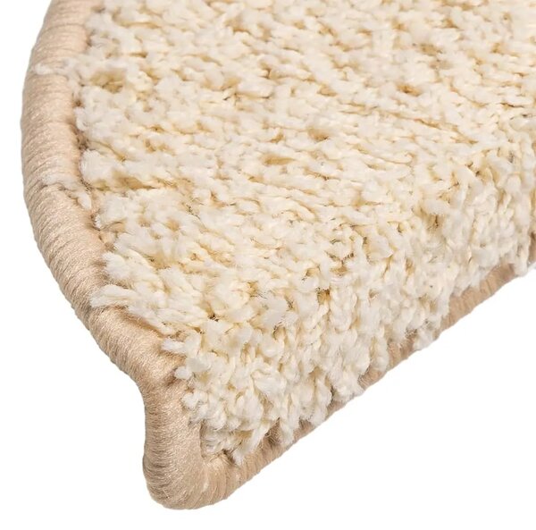 Prostirke za stepenice 15 kom 56x17x3 cm krem poluokrugle - Krema 56 x 17 x 3 cm 15 Krema