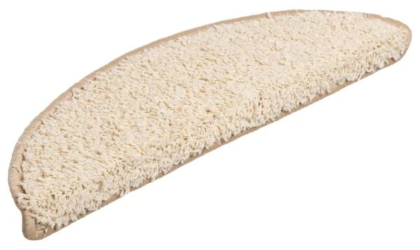 Prostirke za stepenice 15 kom 56x17x3 cm krem poluokrugle - Krema 56 x 17 x 3 cm 15 Krema