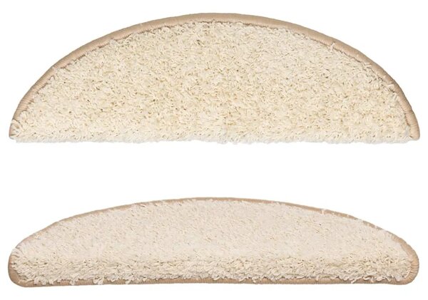 Prostirke za stepenice 15 kom 56x17x3 cm krem poluokrugle - Krema 56 x 17 x 3 cm 15 Krema