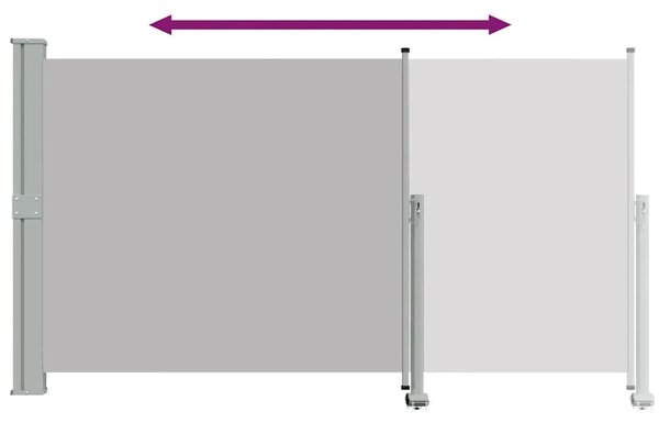 Uvlačiva bočna tenda za terasu 140 x 300 cm siva - Siva 140 x 300 cm 1 Siva