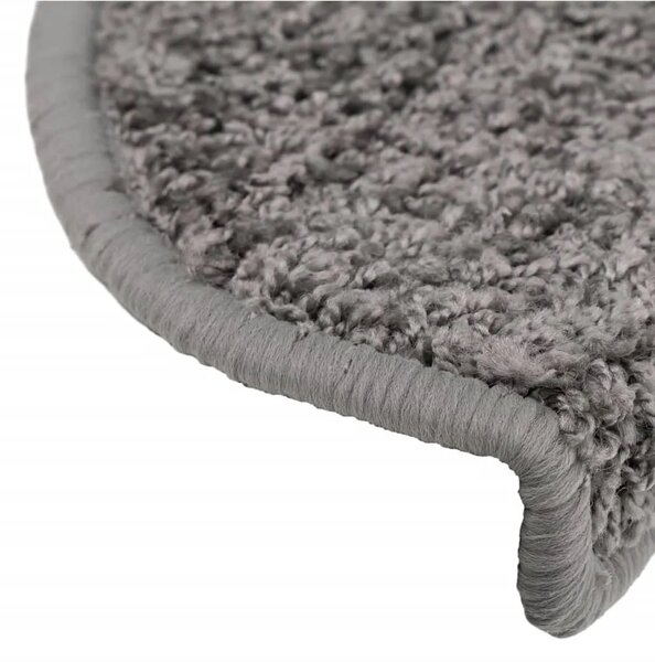 Prostirke za stepenice 15 kom 65x21x4 cm sive poluokrugle velike - Siva 65 x 21 x 4 cm 15 Siva