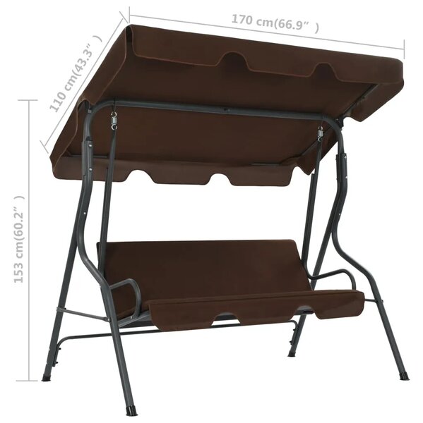 Vrtna ljuljačka boje kave 170 x 110 x 153 cm - Boja kafe 170 x 110 x 153 cm 1 Boja kafe