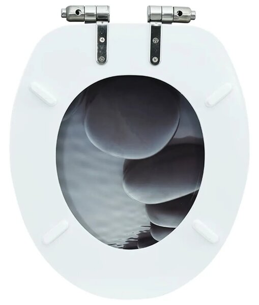 Daska za wc - Toaletna daska s mekim zatvaranjem MDF s uzorkom kamenja - 1 Kamenje Da Kamenje