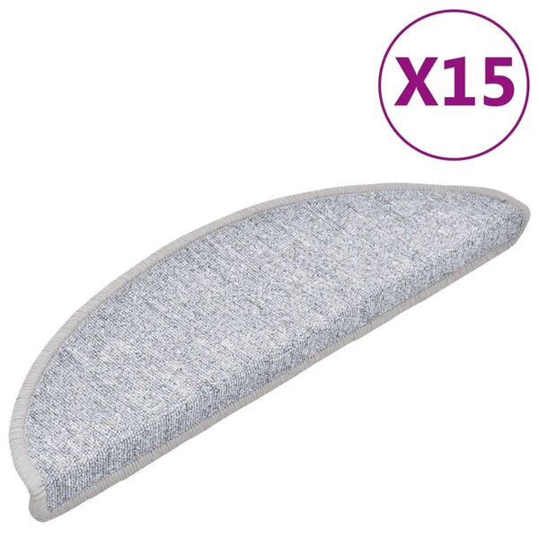 Otirači za stepenice 15 kom svijetlosivi 56 x 17 x 3 cm - Svjetlosiva 56 x 17 x 3 cm 15 Svjetlosiva