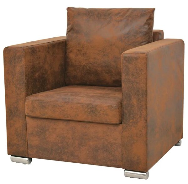 2-dijelni set sofa od umjetne brušene kože - 1 sjedalo + trosjed 1 sjedalo + trosjed