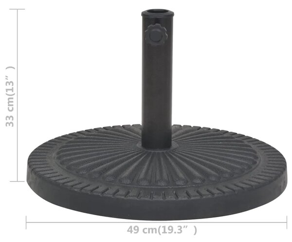 Stalak za Suncobran od Smole Okrugli Crni 14 kg - 1 14 kg 14 kg