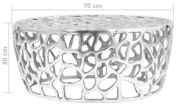 Stolić za kavu od lijevanog aluminija 70 x 30 cm srebrni - 70 x 30 cm 1 70 x 30 cm