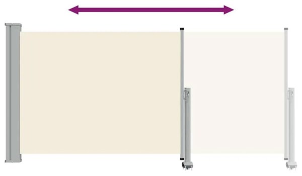 Uvlačiva bočna tenda za terasu 120 x 300 cm krem - Krema 120 x 300 cm 1 Krema