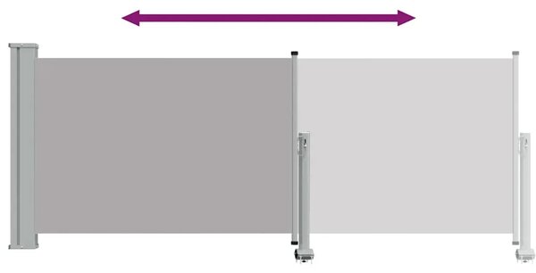 Uvlačiva bočna tenda za terasu 100 x 300 cm siva - Siva 100 x 300 cm 1 Siva