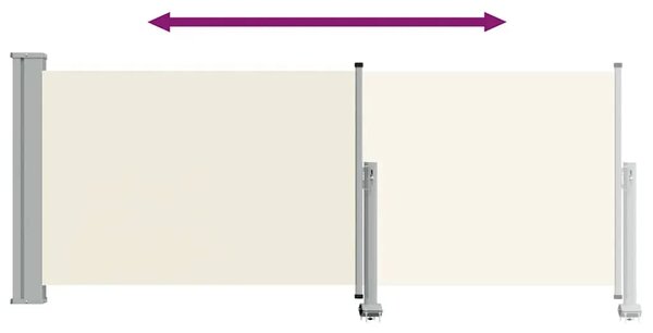 Uvlačiva bočna tenda za terasu 100 x 300 cm krem - Krema 100 x 300 cm 1 Krema