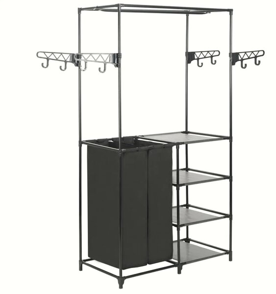 Stalak za odjeću od čelika i netkane tkanine 87x44x158 cm crni