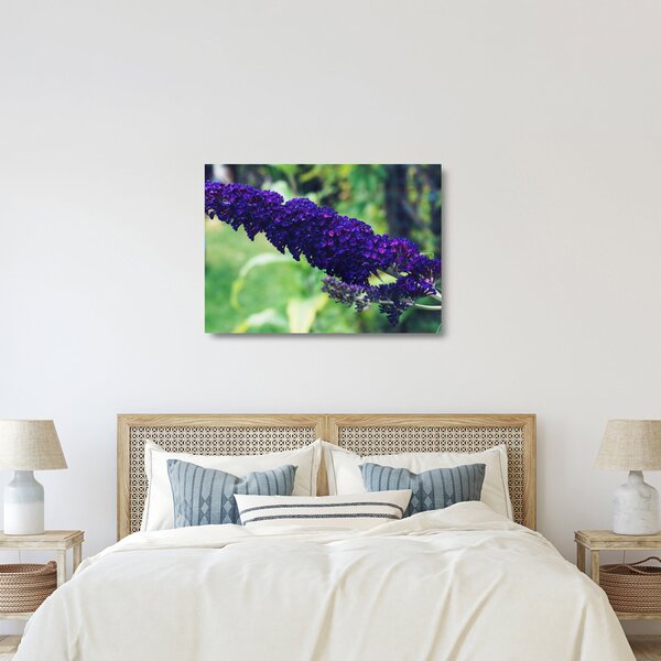 Staklena slika plavog cvijeta (70x50 cm)