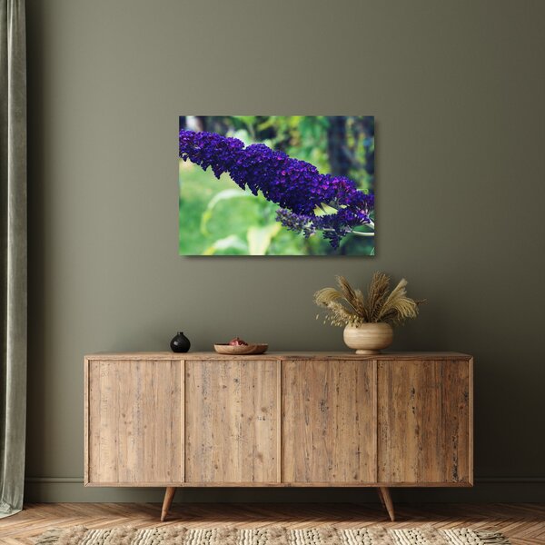 Staklena slika plavog cvijeta (70x50 cm)