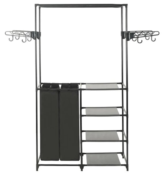 Stalak za odjeću od čelika i netkane tkanine 87x44x158 cm crni