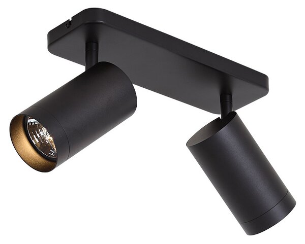 Moderna stropna svjetiljka crna 2-svjetla GU10 70mm - Jeana Luxe
