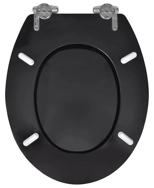 Daska za wc - Toaletna daska s mekim zatvaranjem 2 kom MDF crna - 2 čista crna Da 2