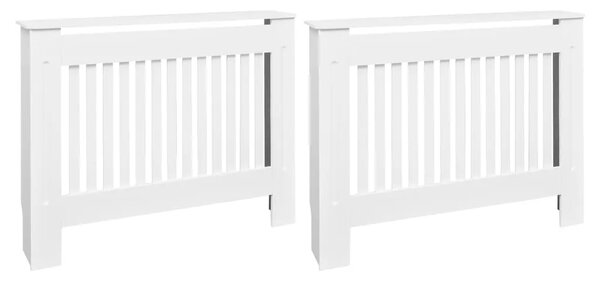 Pokrovi za radijator 2 kom bijeli konstruirano drvo 112 cm - Bijela 112 x 19 x 81.5 cm 2 Bijela