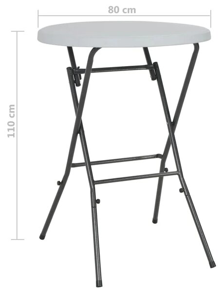 Sklopivi barski stol bijeli 80 x 110 cm HDPE - Bijela 1 Bijela