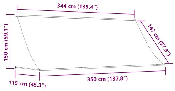 Tenda na uvlačenje 350 x 150 cm antracit - Antracit 350 x 150 cm 1 Antracit