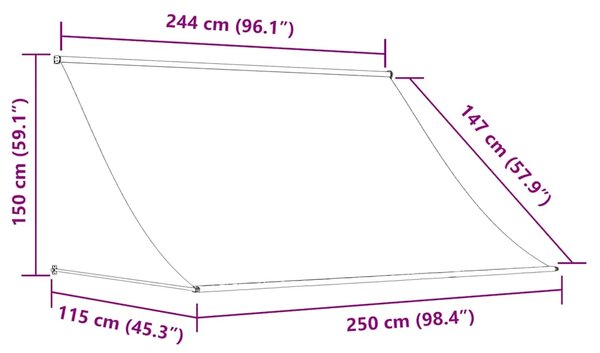 Tenda na uvlačenje 250 x 150 cm krem - Krema 250 x 150 cm 1 Krema