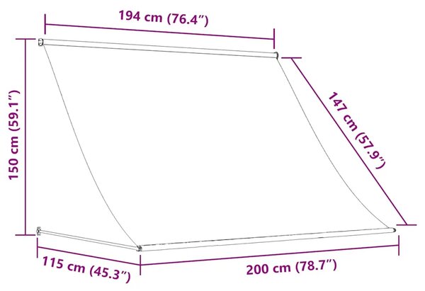 Tenda na uvlačenje 200 x 150 cm antracit - Antracit 200 x 150 cm 1 Antracit