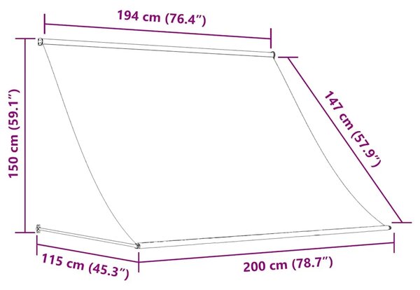 Tenda na uvlačenje 200 x 150 cm krem - Krema 200 x 150 cm 1 Krema