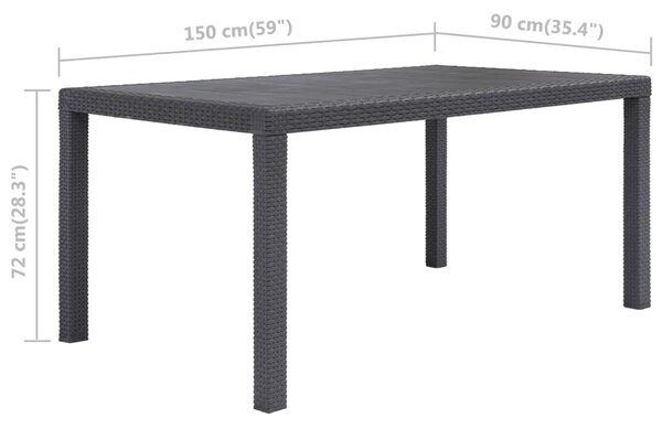 Vrtni stol smeđi 150 x 90 x 72 cm plastika s izgledom ratana - Smeđa 150 x 90 x 72 cm 1 Smeđa