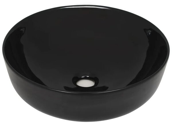 Keramički okrugli Lavabo - Umivaonik 41 5 x 13 5 cm crni - Crna Crna