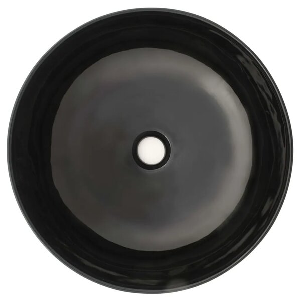 Keramički okrugli Lavabo - Umivaonik 41 5 x 13 5 cm crni - Crna Crna