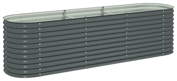 Vrtna sadilica od pocinčanog čelika 320 x 80 x 81 cm siva - Siva 320 x 80 x 81 cm 1 Siva