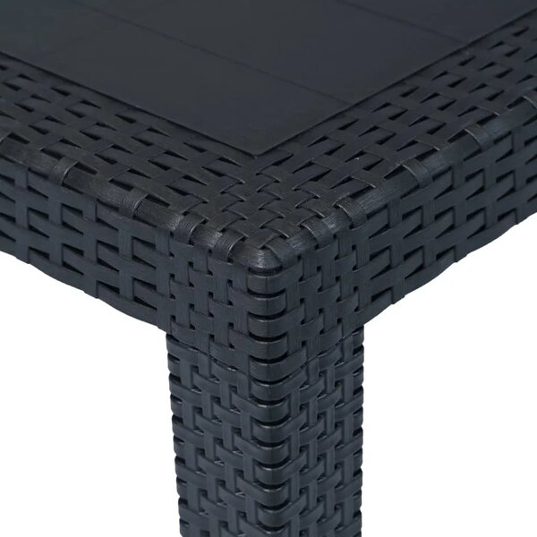 Vrtni stol antracit 79 x 79 x 72 cm plastika s izgledom ratana - Antracit 79 x 79 x 72 cm 1 Antracit