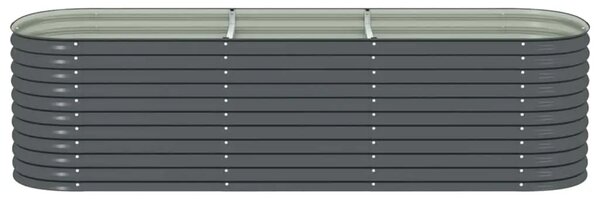 Vrtna sadilica od pocinčanog čelika 320 x 80 x 81 cm siva - Siva 320 x 80 x 81 cm 1 Siva