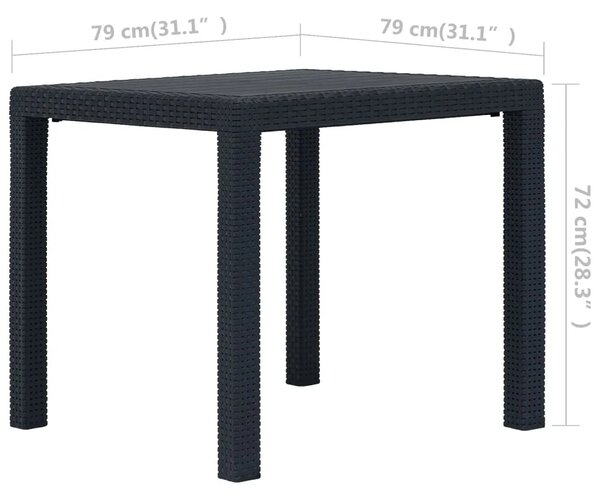 Vrtni stol antracit 79 x 79 x 72 cm plastika s izgledom ratana - Antracit 79 x 79 x 72 cm 1 Antracit
