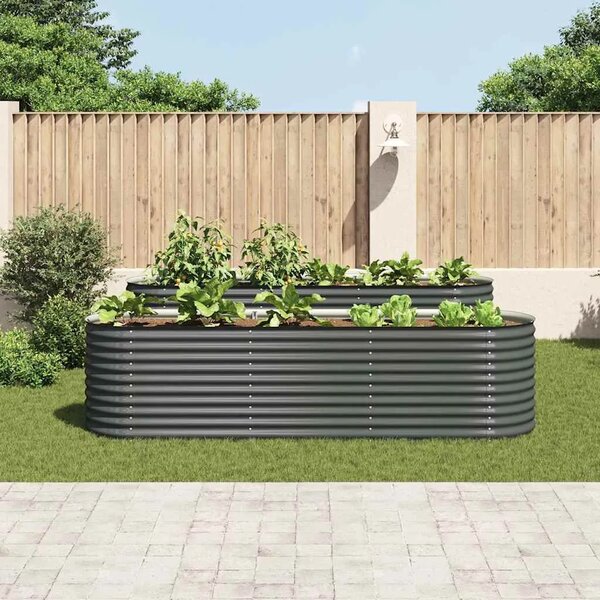 Vrtna sadilica od pocinčanog čelika 320 x 80 x 81 cm siva - Siva 320 x 80 x 81 cm 1 Siva