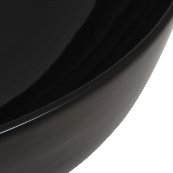 Keramički okrugli Lavabo - Umivaonik 41 5 x 13 5 cm crni - Crna Crna