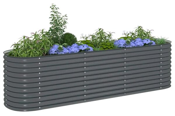 Vrtna sadilica od pocinčanog čelika 320 x 80 x 81 cm siva - Siva 320 x 80 x 81 cm 1 Siva