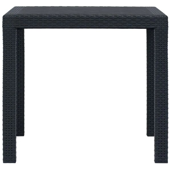 Vrtni stol antracit 79 x 79 x 72 cm plastika s izgledom ratana - Antracit 79 x 79 x 72 cm 1 Antracit
