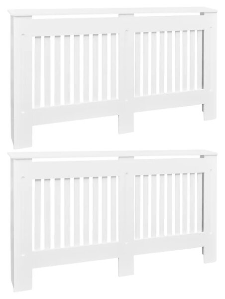 Pokrovi za radijator 2 kom bijeli konstruirano drvo 152 cm - Bijela 152 x 19 x 81.5 cm 2 Bijela