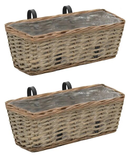 Balkonska sadilica od pruća s PE oblogom 2 kom 40 cm - 40 x 16 x 13 cm 2 40 x 16 x 13 cm