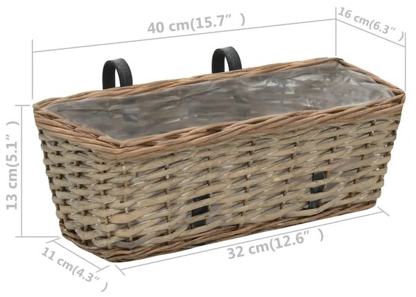 Balkonska sadilica od pruća s PE oblogom 2 kom 40 cm - 40 x 16 x 13 cm 2 40 x 16 x 13 cm