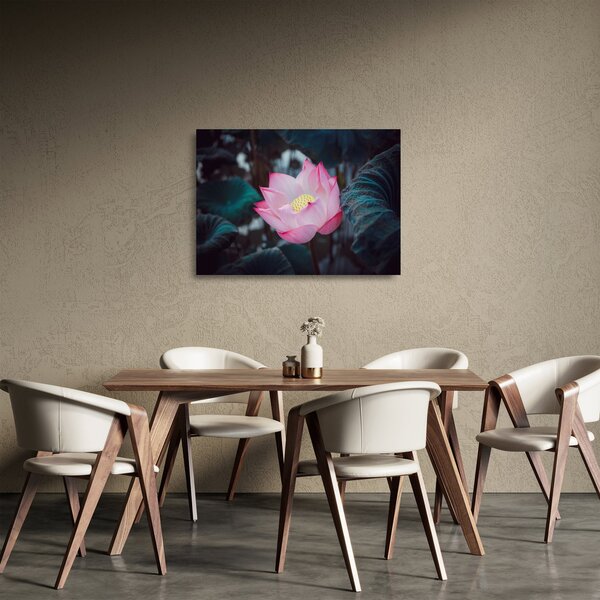 Staklena slika ružičastog cvijeta (70x50 cm)
