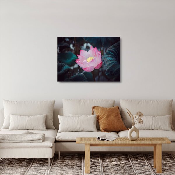 Staklena slika ružičastog cvijeta (70x50 cm)