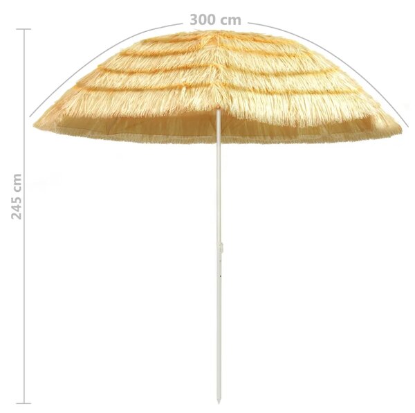 Suncobran za plažu u havajskom stilu 300 cm prirodni - 300 cm 1 300 cm
