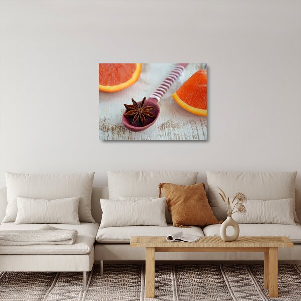 Staklena slika cimeta na žlici (70x50 cm)