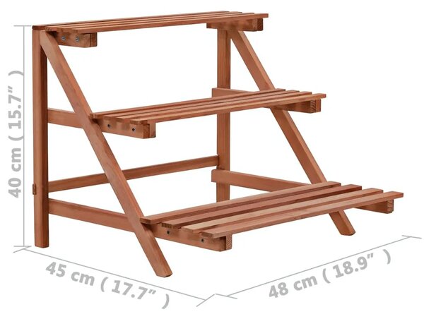 Stalak za biljke s 3 razine od cedrovine 48 x 45 x 40 cm - 48 x 45 x 40 cm 1 48 x 45 x 40 cm