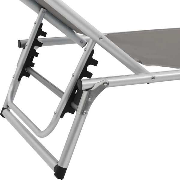 Sklopiva ležaljka s krovom od aluminija i tekstilena siva - Siva 1 Siva