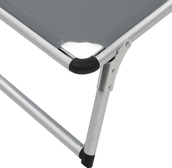 Sklopiva ležaljka s krovom od aluminija i tekstilena siva - Siva 1 Siva