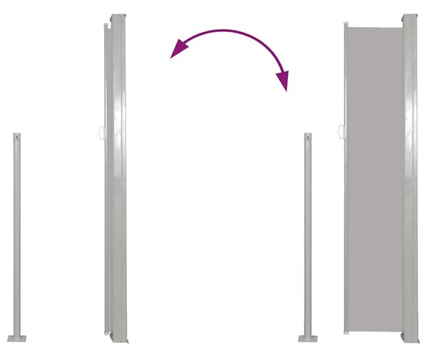 Uvlačiva bočna tenda 117x314 cm siva - Siva 117 x 300 cm 1 Siva