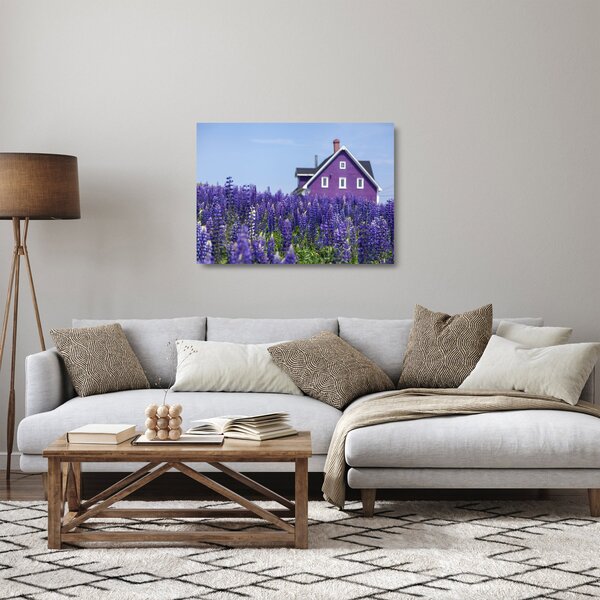 Staklena slika polja lavande (70x50 cm)