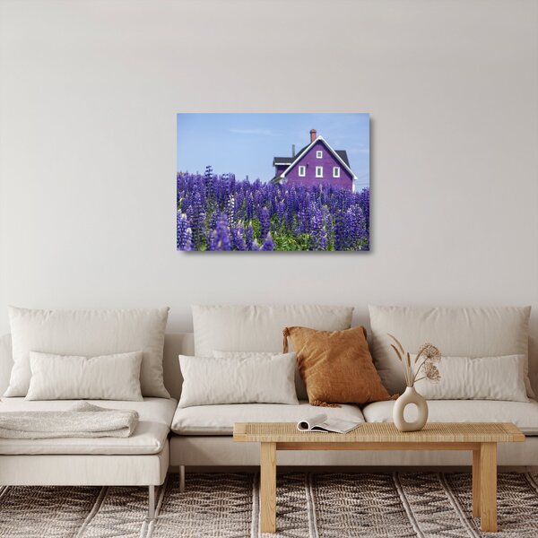 Staklena slika polja lavande (70x50 cm)